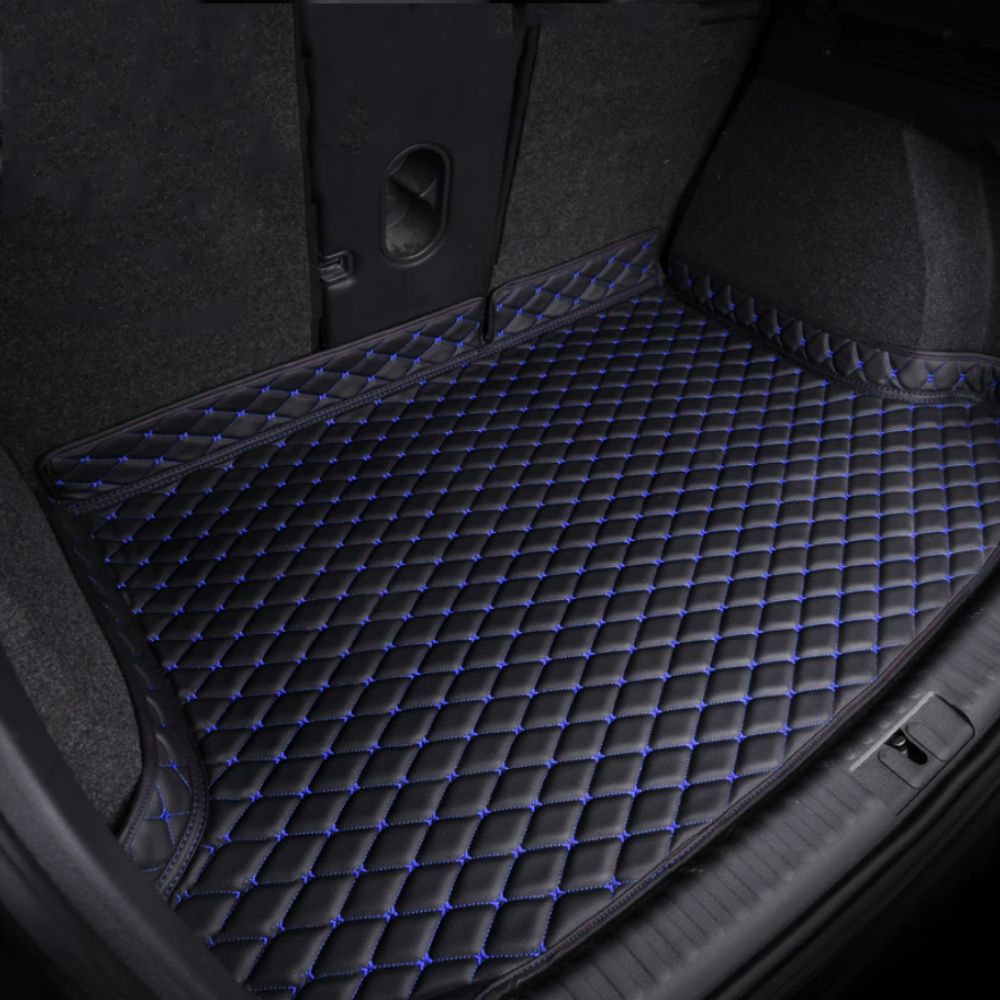 Base Trunk Mat - Black with Blue Stitching