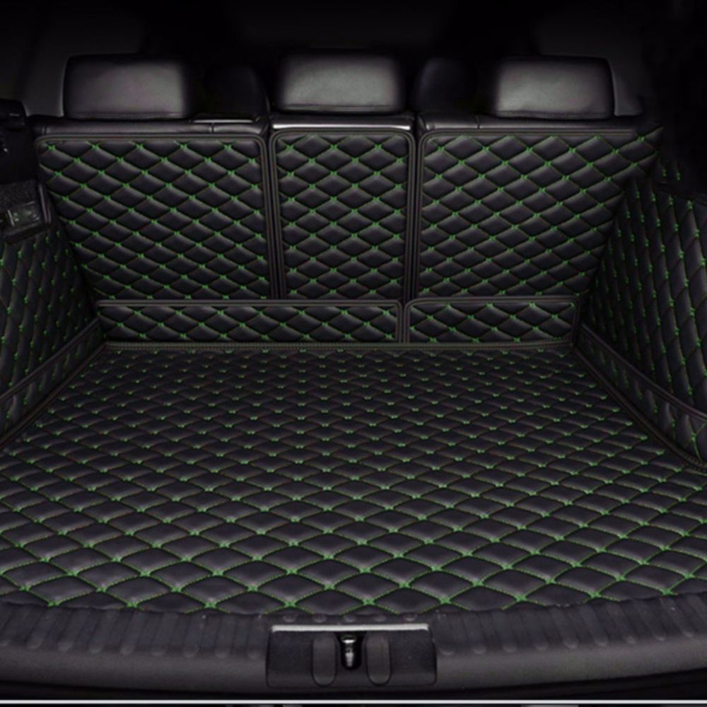 Alternative view of 3D Trunk Mat - Black with Green Stitching
