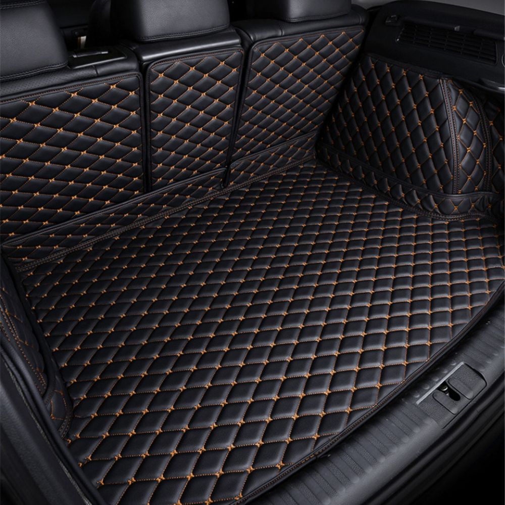 3D Trunk Mat - Black with Orange Stitching