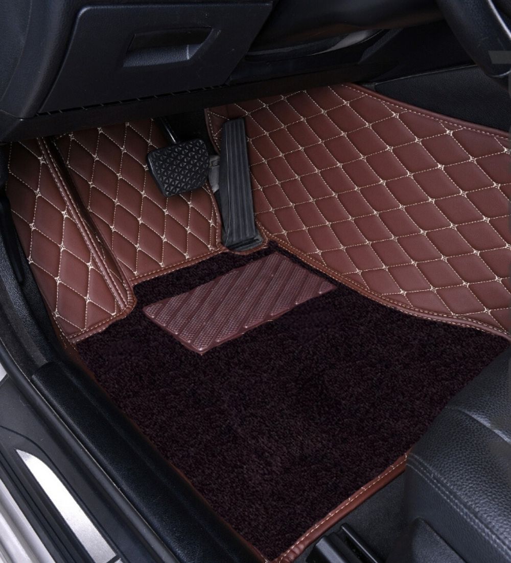 Alternative view of Premium Series - Mocha with Beige Stitching - Driver Mat