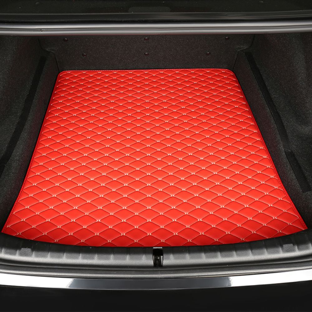 Alternative view of Base Trunk Mat - Red with Beige Stitching