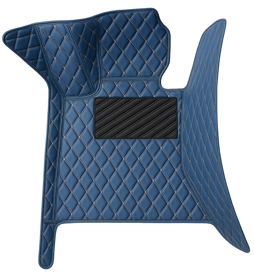 Alternative view of Diamond Series - Blue with Beige Stitching - Driver Mat