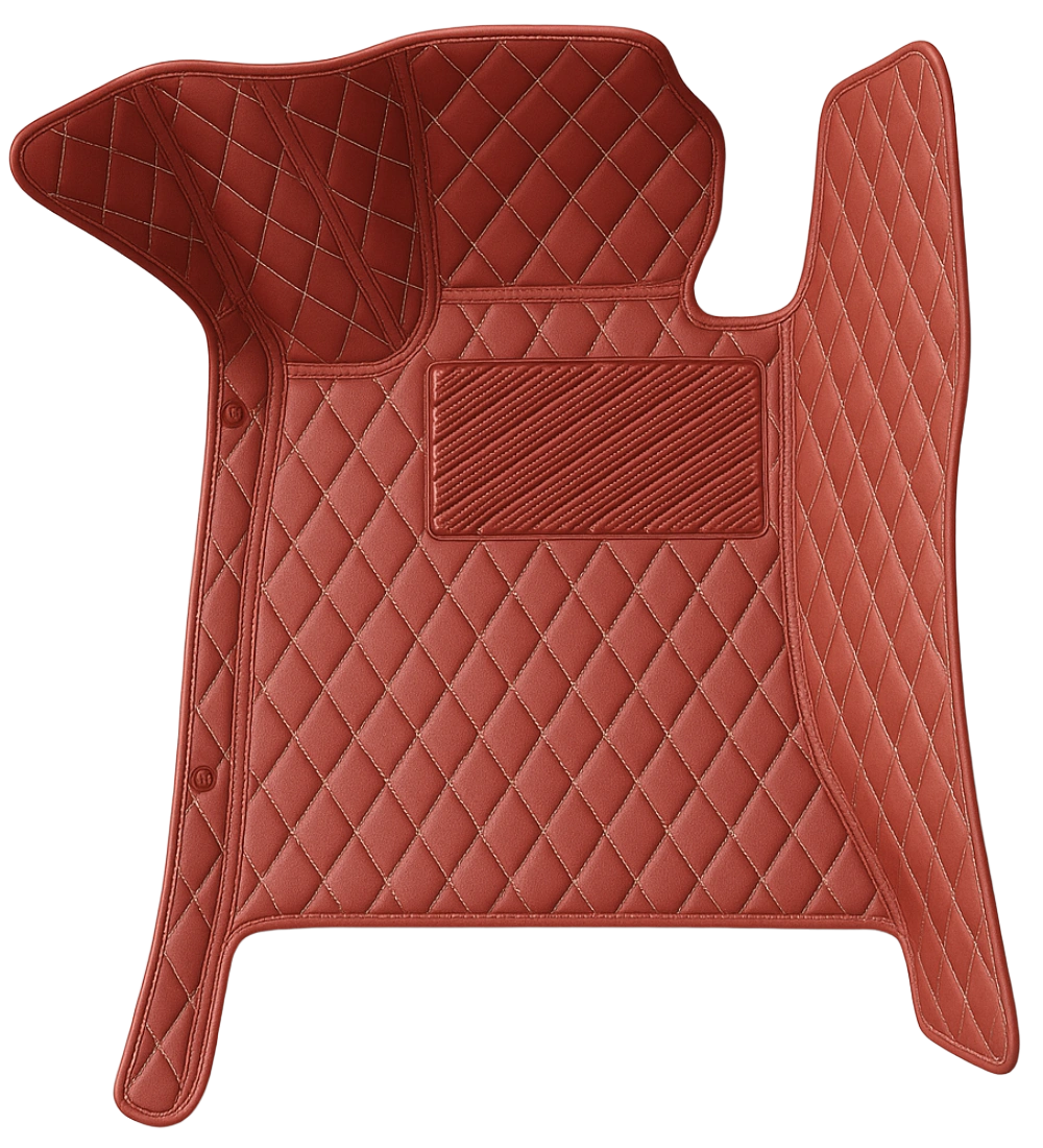 Alternative view of Diamond Series - Crimson with Beige Stitching - Driver Mat