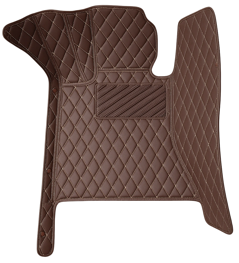 Alternative view of Diamond Series - Mocha with Beige Stitching - Driver Mat