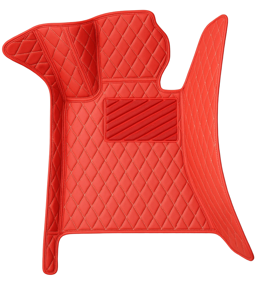 Alternative view of Diamond Series - Red with Beige Stitching - Driver Mat